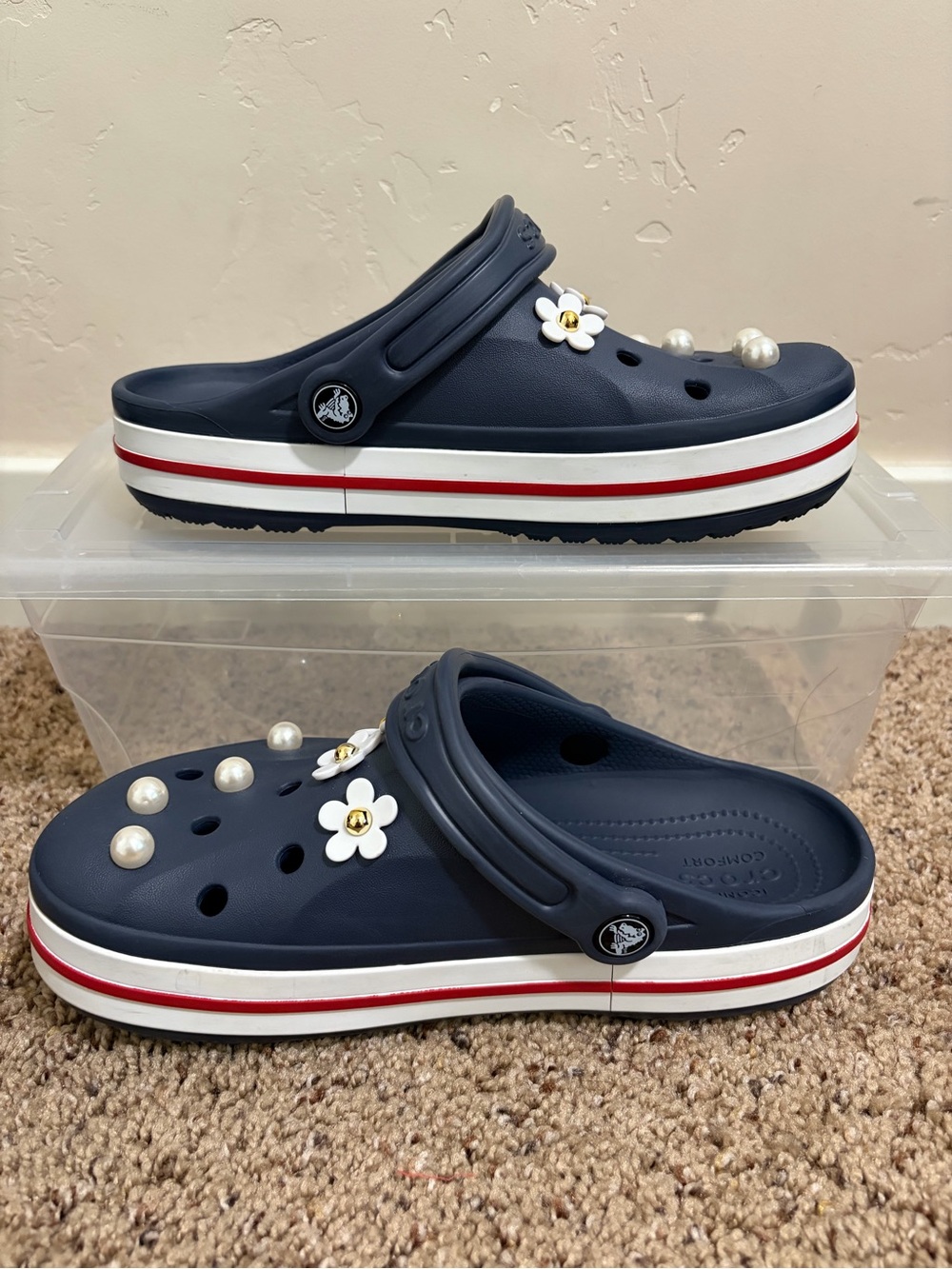 Crocs Bayaband Clog Slippers Sandals Navy Blue Women's Size 8 - Picture 4 of 6